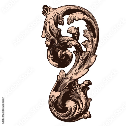 Classical baroque vector of vintage element for design. Decorative design element filigree calligraphy vector. You can use for wedding decoration of greeting card and laser cutting.