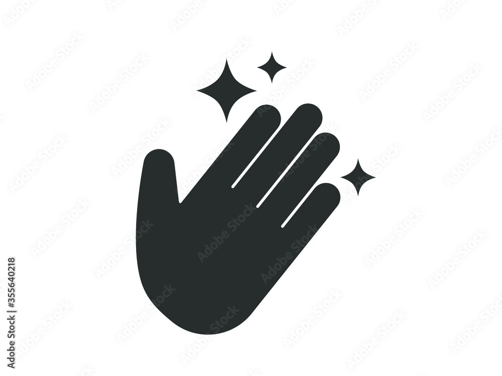 Obraz premium Clean hands icon. Clean hands vector illustration. Hand with sparkle vector design. 
