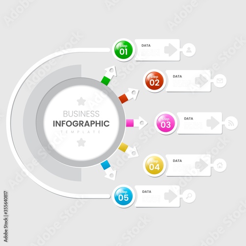 REALISTIC GLOSSY STEP INFOGRAPHIC TEMPLATE