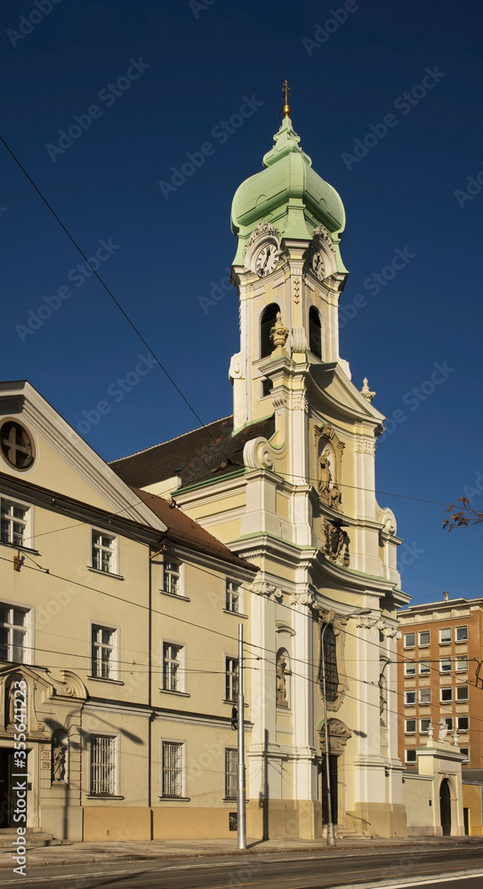 Fototapeta premium Church of Holy Elizabeth with Elizabethan monastery in Bratislava. Slovakia