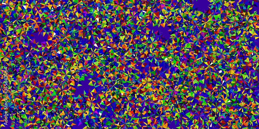 Fototapeta premium Light Multicolor vector template with ice snowflakes.