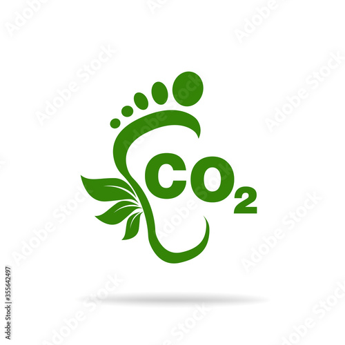 CO2 footprint concept sign icon vector illustration 