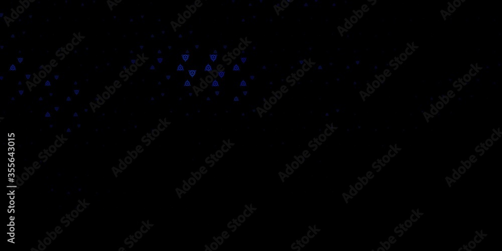 Dark BLUE vector backdrop with mystery symbols.