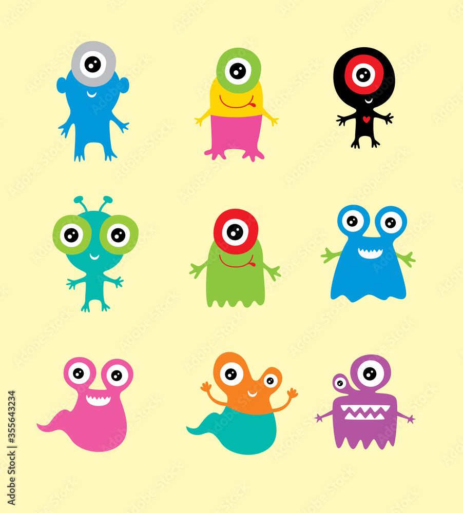 cute monster mascot character design vector cute monster mascot character design vector