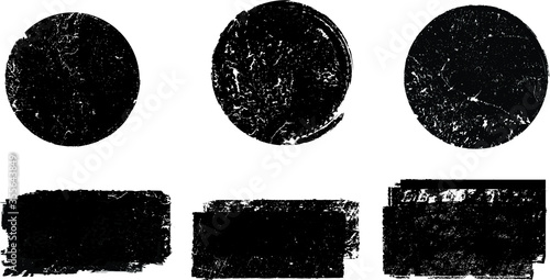 Grunge post Stamps Collection, Circles. Banners, Insignias , Logos, Icons, Labels and Badges Set . vector distress textures.blank shapes.