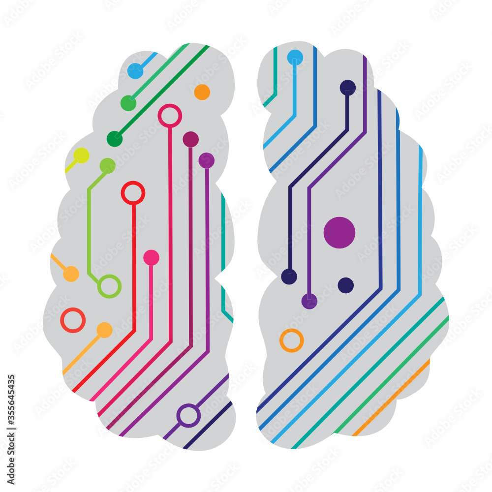Obraz premium colorful digital brain