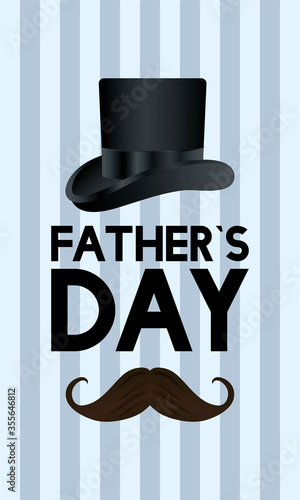 Hat and mustache of fathers day vector design