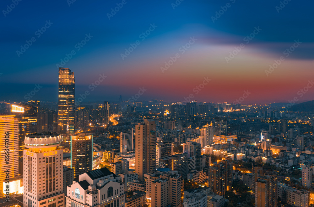 Fototapeta premium Night view of Wuxi City, Jiangsu Province, China