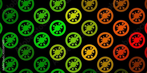 Dark Green  Yellow vector texture with disease symbols.