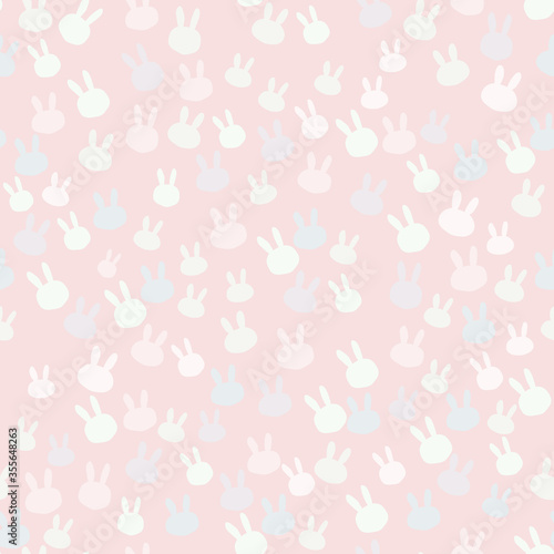 Easter pink and blue bunny and rabbit seamless pattern background.