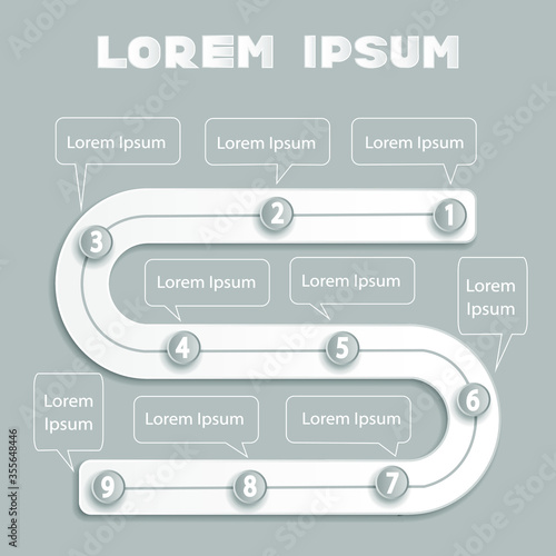 Vector illustration of infographics elements for presentation hand drawn hatched style
