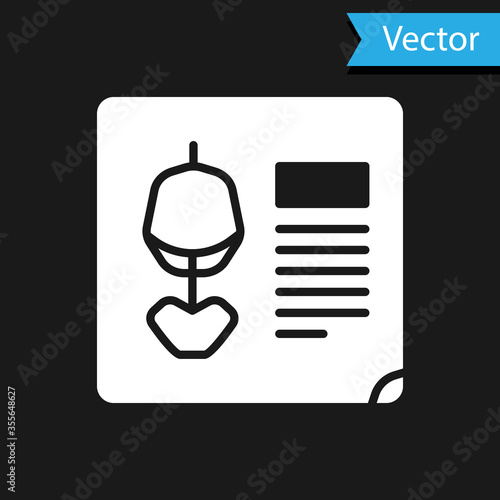 White X-ray shots icon isolated on black background. Vector Illustration.