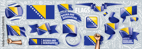 Photos Vector set of the national flag of Bosnia and Herzegovina