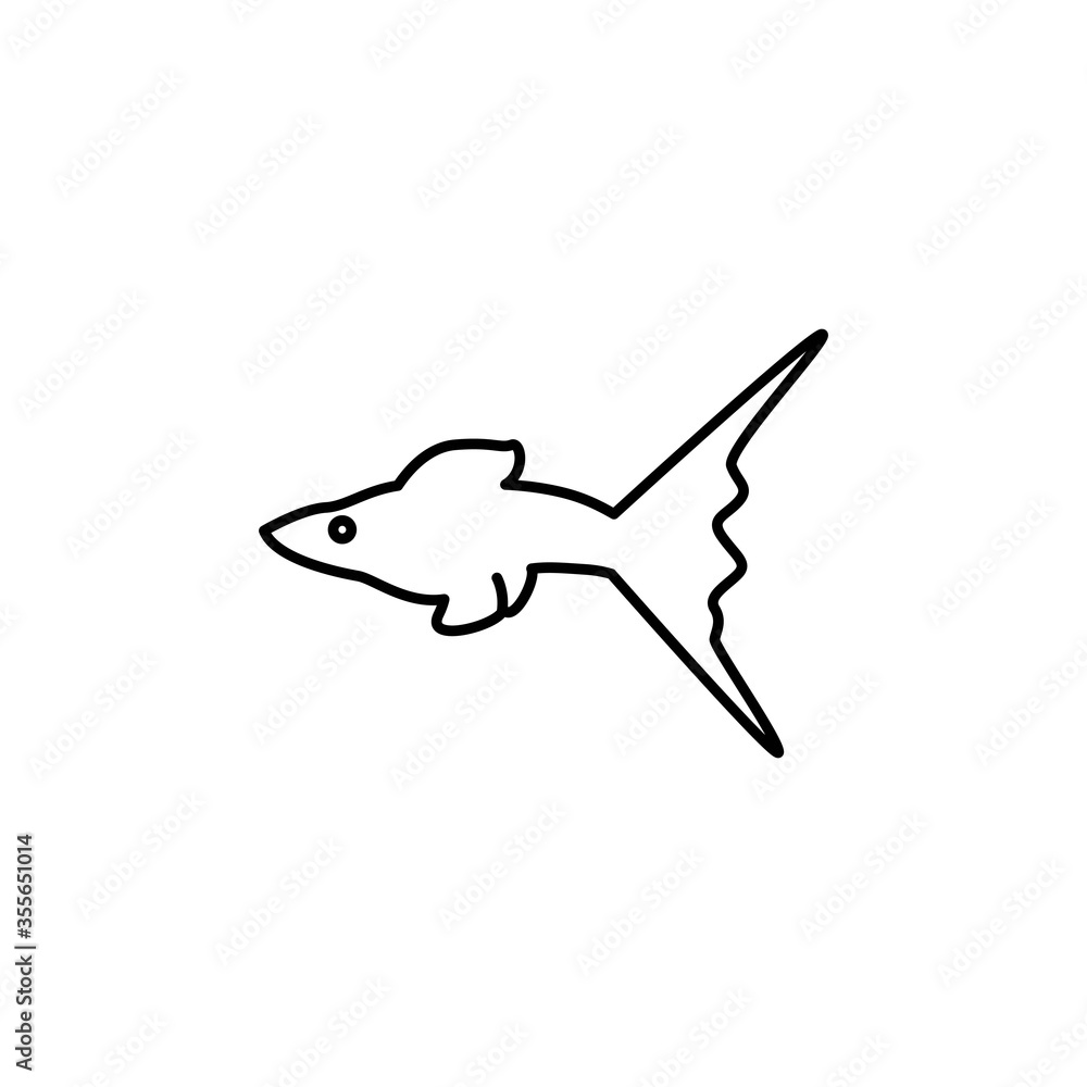 guppy fish line vector design template illustration