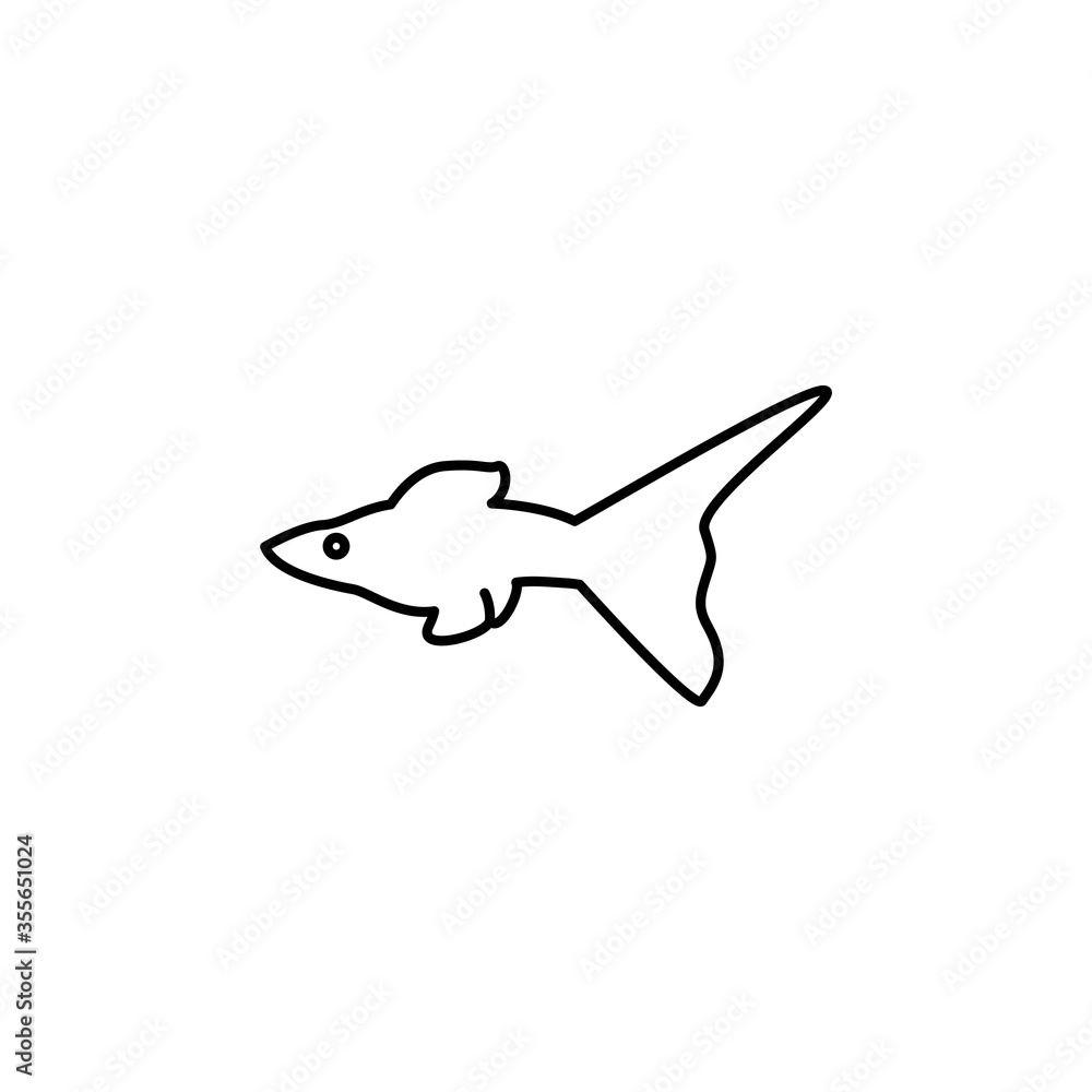 guppy fish line vector design template illustration guppy fish line vector design template illustration