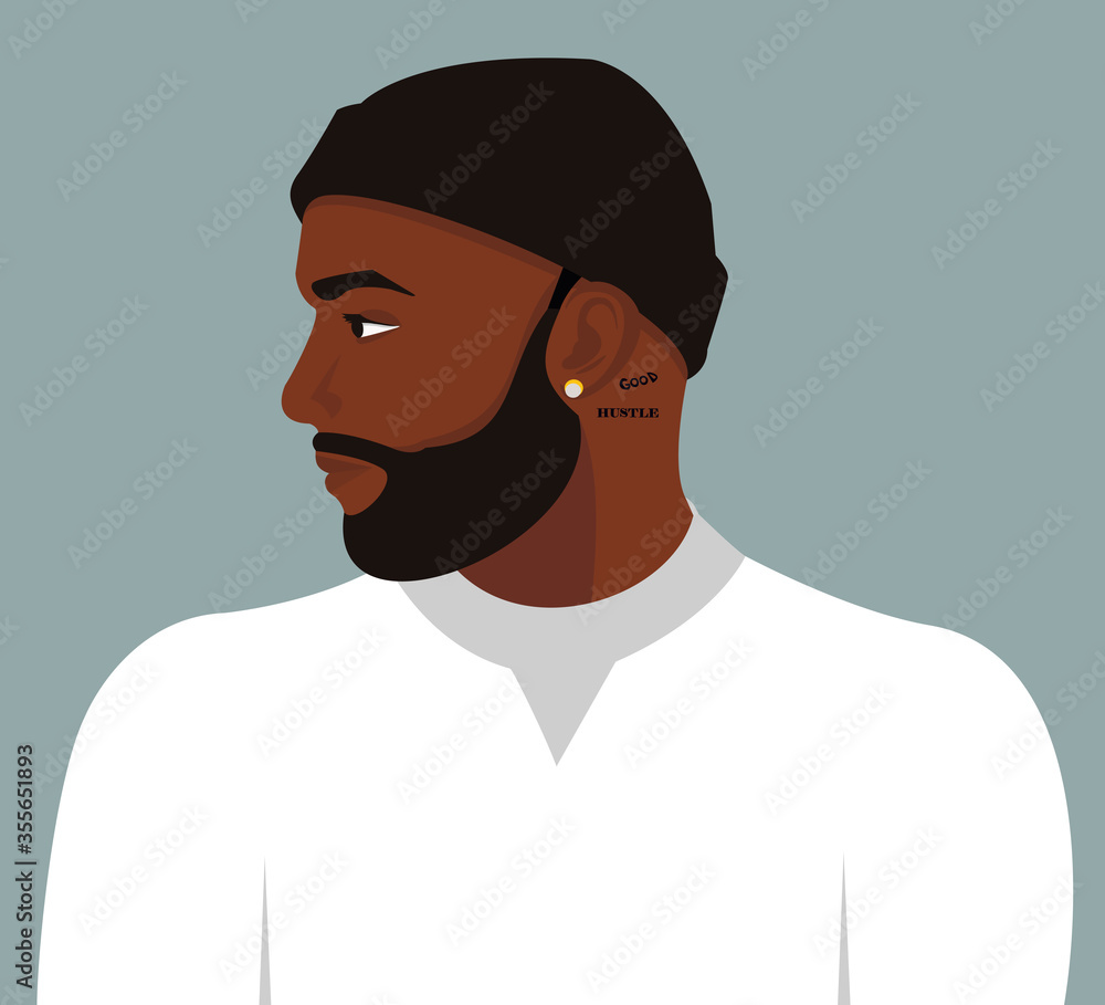 Portrait of a beautiful guy. Avatar of a young man. Vector flat illustration Portrait of a beautiful guy. Avatar of a young man. Vector flat illustration
