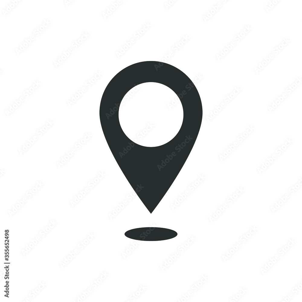 Map pin pointer icon in flat style isolated on the white background. GPS marker of destination point for graphic design, logo, Web, UI, mobile app Map pin pointer icon in flat style isolated on the white background. GPS marker of destination point for graphic design, logo, Web, UI, mobile app