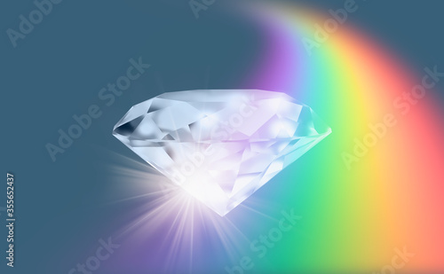 A diamond dispersing colorful light
