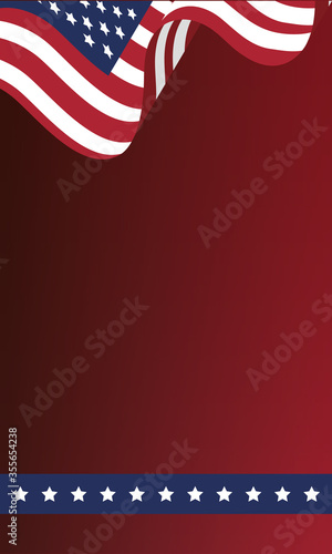 Usa flag with stars frame of 4th july vector design