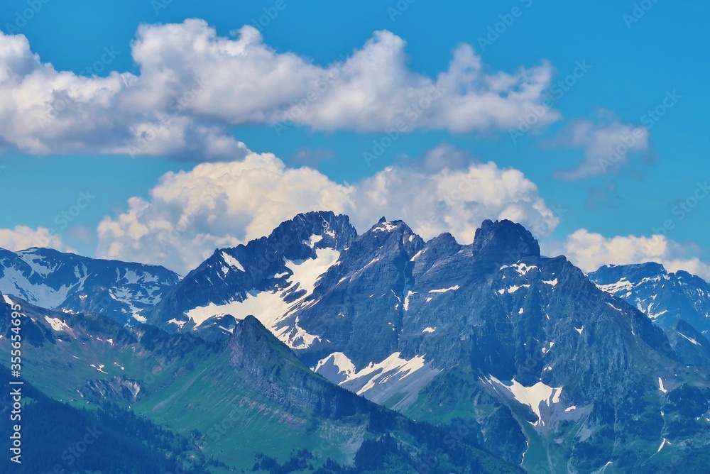 Fototapeta premium Bergmassiv Mürtschenstock, Alpen, Ostschweiz