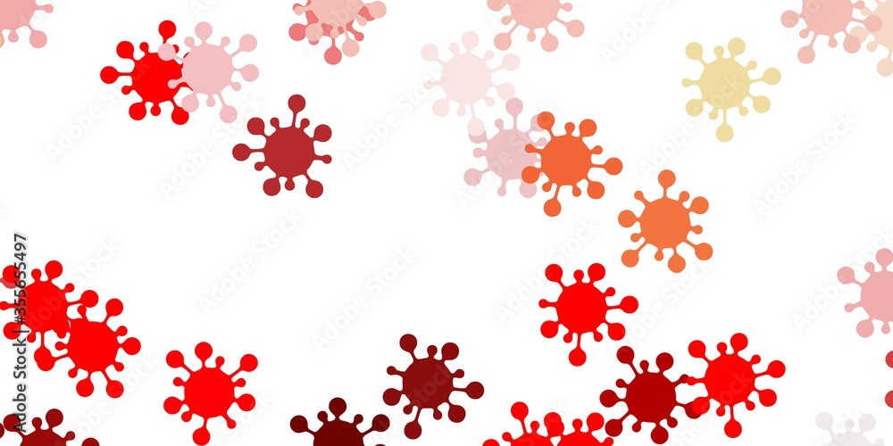 Light red, yellow vector texture with disease symbols.