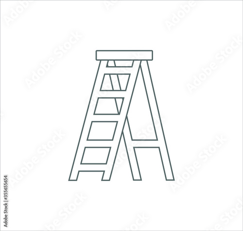 Ladder icon, stepladder vector on white background