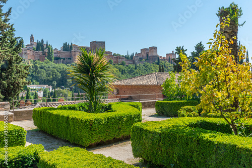 Garden at Casa del Chapiz in Granada, Spain photo