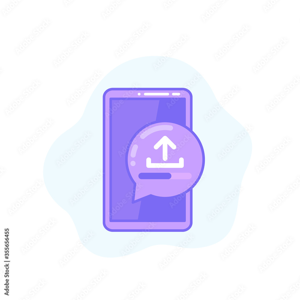 upload with a phone vector icon upload with a phone vector icon
