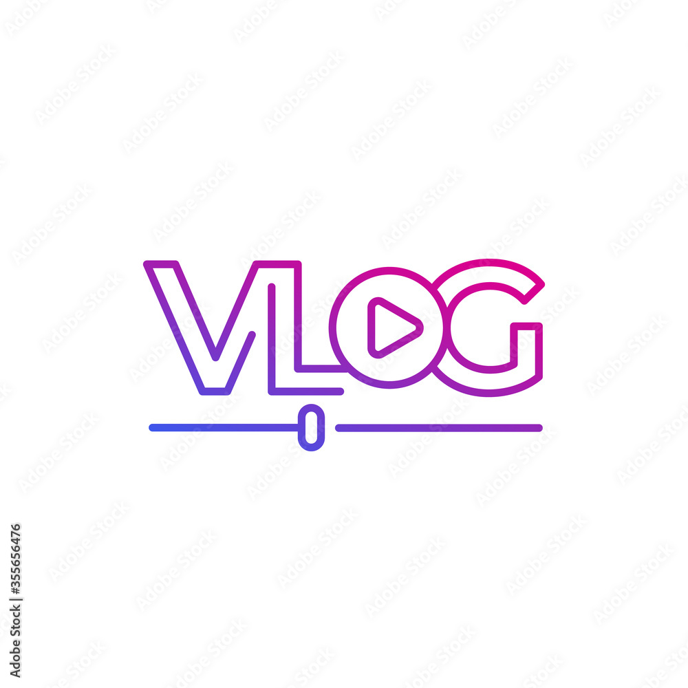 Vlog line logo on white Vlog line logo on white