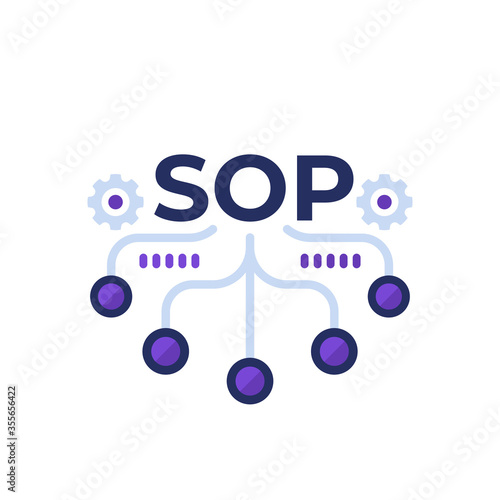 SOP, Standard Operating Procedure icon, vector