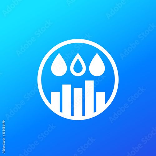 water level, humidity icon for web