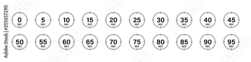 Timer chronometer countdown set. Vector isolated collection digital elements. Stopwatch black vector set. Clock or watch isolated vector collection.