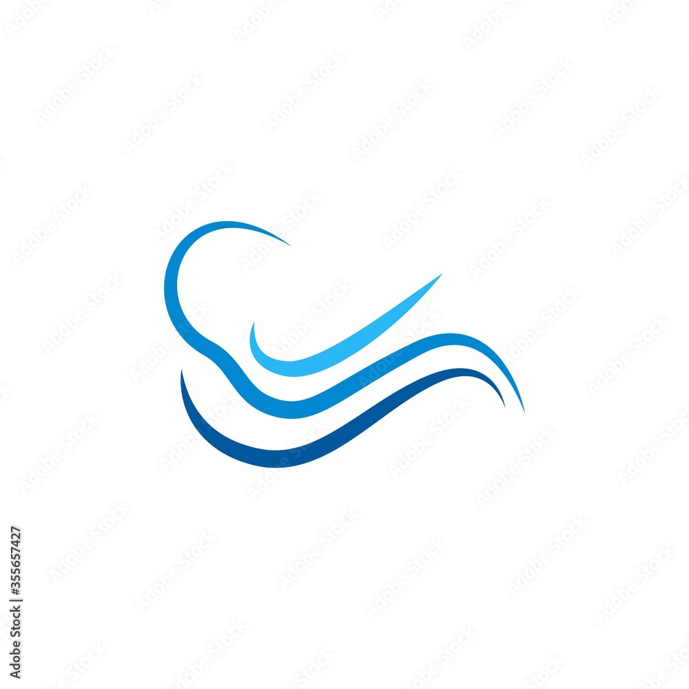 water wave vector design template illustration