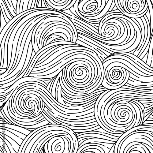 Seamless vector pattern. Van Gogh style