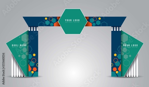 exhibition stand Gate entrance vector with for mock up event display, arch design
