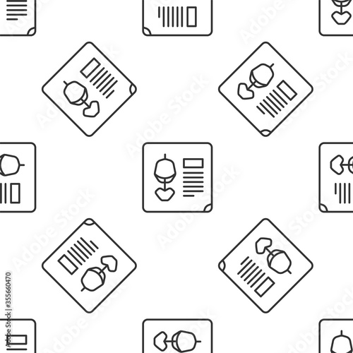Grey line X-ray shots icon isolated seamless pattern on white background. Vector Illustration.
