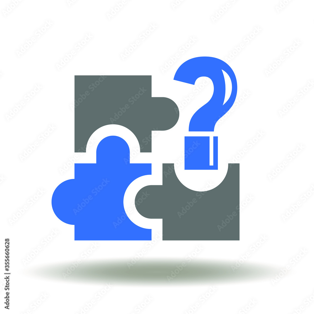 Jigsaw Puzzle Question Mark Icon Vector. Riddle Conundrum Business Logo. Problem Solving Illustration. Idea Education Sign. Jigsaw Puzzle Question Mark Icon Vector. Riddle Conundrum Business Logo. Problem Solving Illustration. Idea Education Sign.