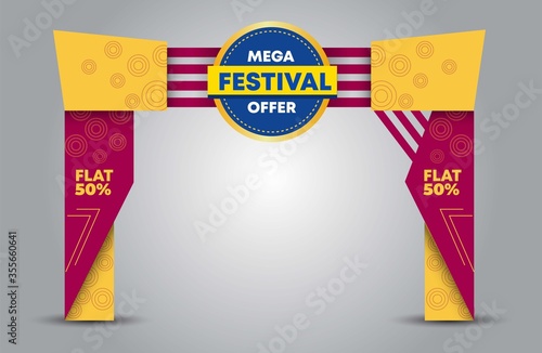 exhibition stand Gate entrance vector with for mock up event display, arch design