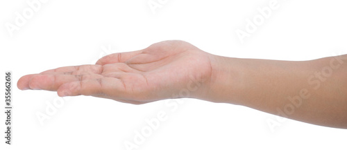 Hands outstretched in a completely separate white background