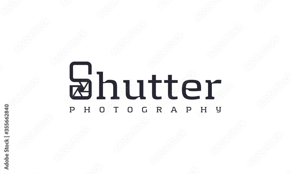 Creative and professional shutter photography for technology and camera logo design vector editable
