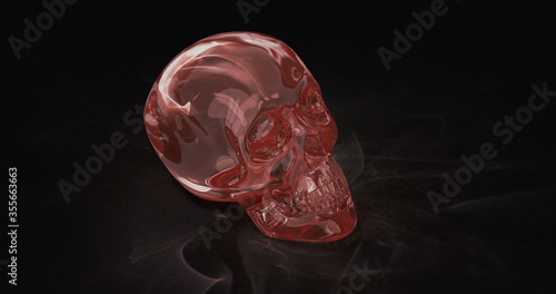 Skull crystal red