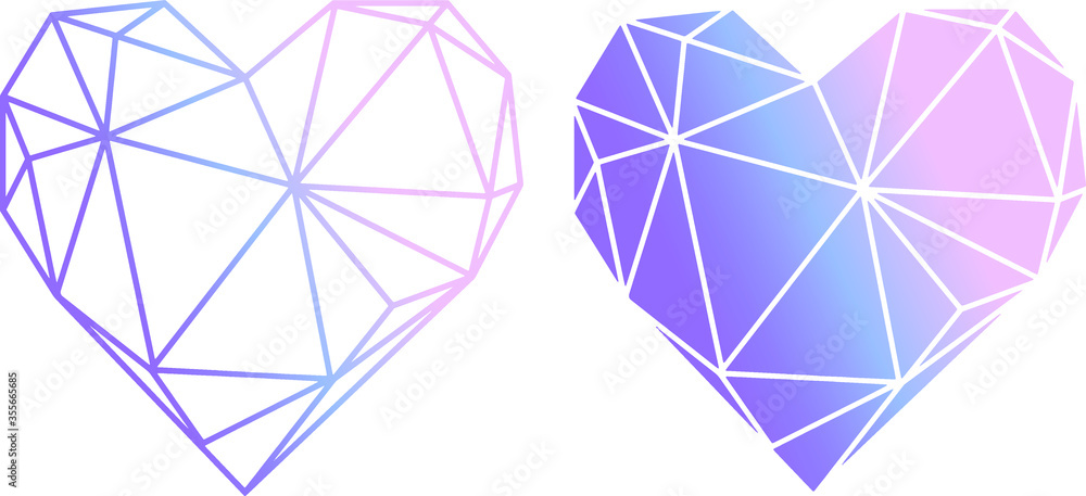 Vector abstract polygonal geometric abstract heart Vector abstract polygonal geometric abstract heart