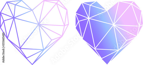 Vector abstract polygonal geometric abstract heart