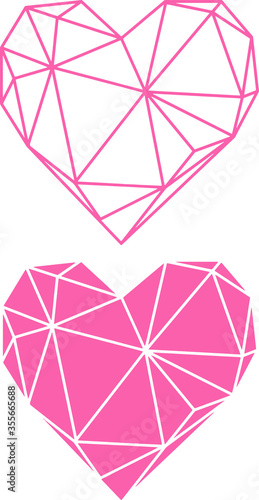 Vector abstract polygonal geometric abstract heart