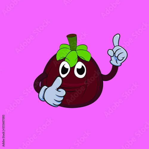 mangosteen mascot or icon for advertising and explanation