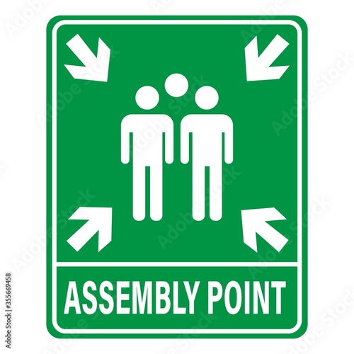 Fire Assembly Point Vector Signage Illustration Design. Vector