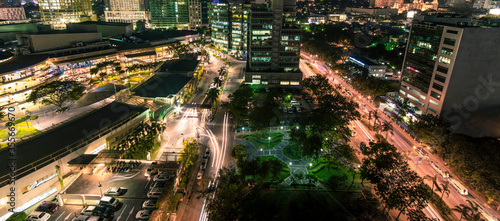Cebu City, Philippines - Jan 2018: Long exposure shot of Cebu Business district and Ayala Terraces.