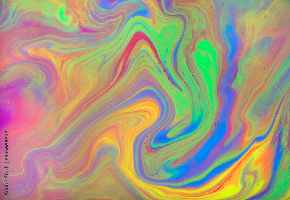 Beautiful vivid marble pattern. Fluorescent bright background.