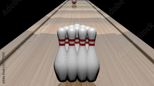 Bowling funny animation of pins escaping the strike