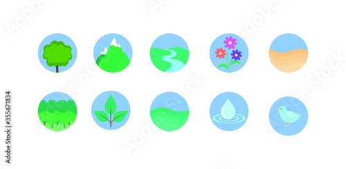  flat nature icons